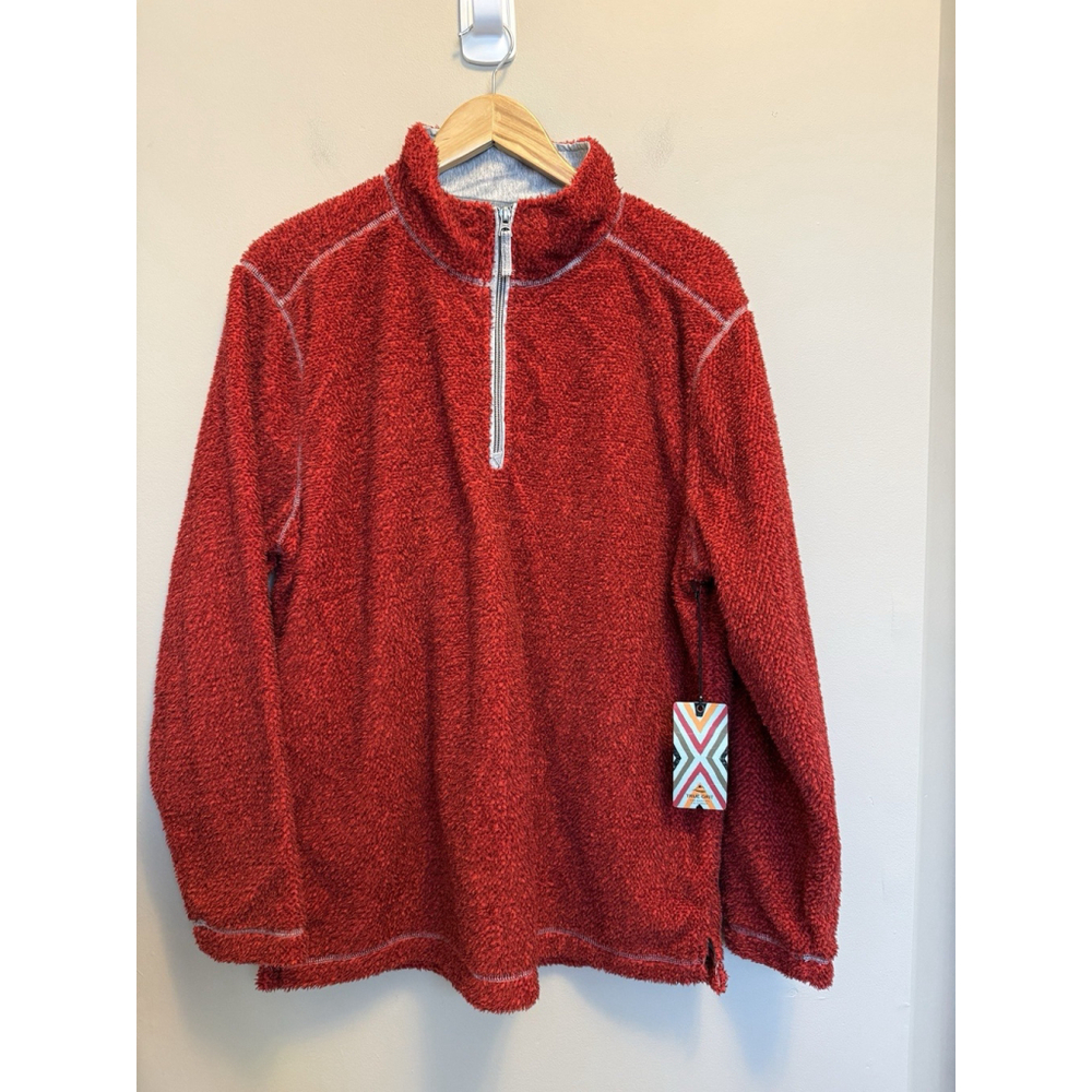 True Grit Mens Sherpa Fleece 1/4‎ Zip Sweatshirt Jacket Size Large NWT